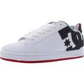 DC Shoes Herren Court Graffik Casual Low Top Skateschuh Sneaker Skate-Schuh, Weiß/Grau/Rot, 53 EU