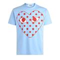 Comme des Garçons Play T-Shirt BLU Cuore Rosso POIS - L