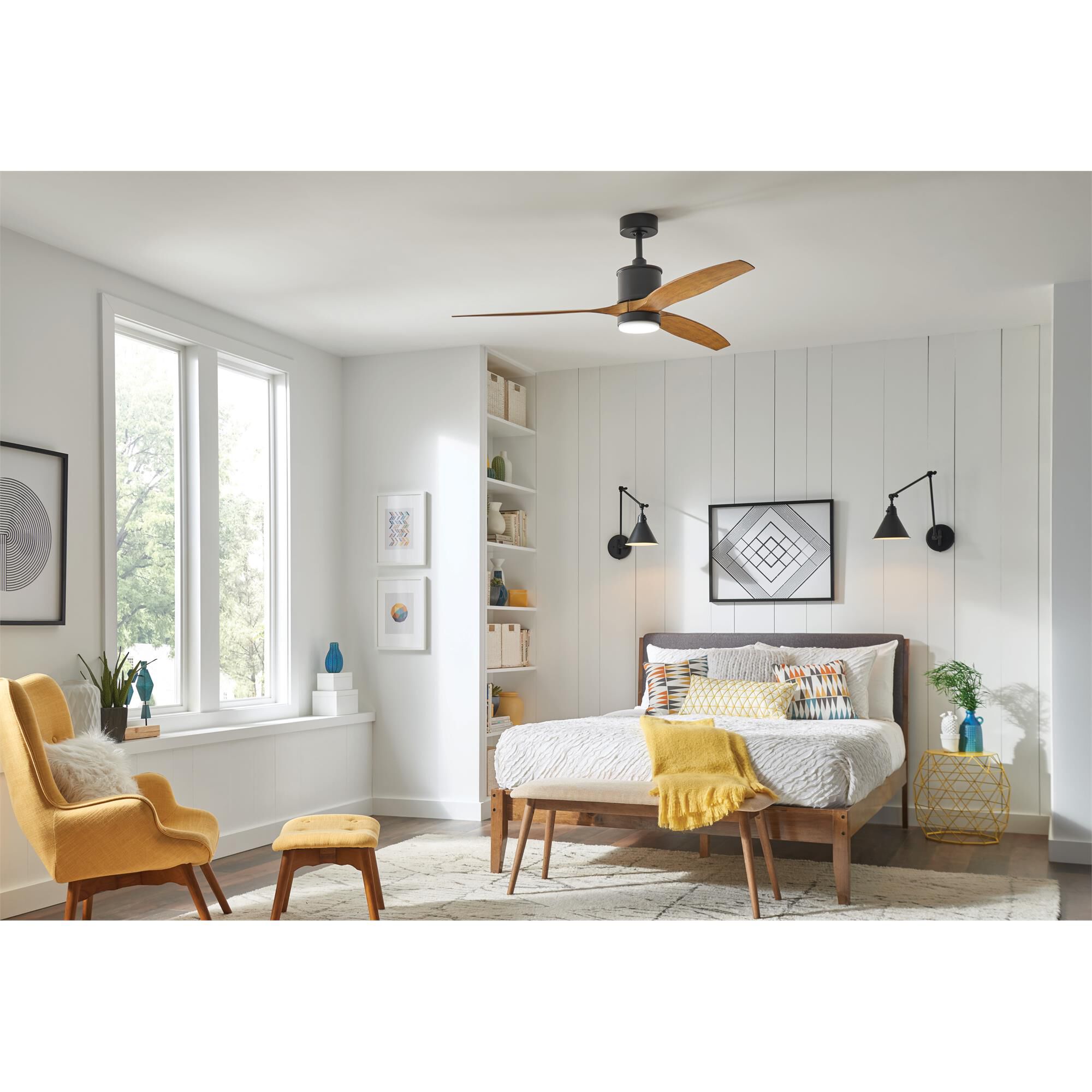 Hinkley Lighting Hover 60 Inch Ceiling Fan with Light Kit - 900760FMB-LWD