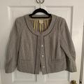 Anthropologie Jackets & Coats | Anthropologie Cropped Blazer | Color: Gray/White | Size: 4