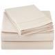Sweet Home Collection Luxury Bedding Set with Flat, Fitted Sheet, 2 Pillow Cases, Microfiber, Beige, King