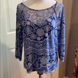 Anthropologie Tops | Anthropologie Hd In Paris Shades Of Blue Shirt | Color: Blue | Size: 4