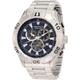 Nautica Men's Metal N21530G Silver Stainless-Steel Quartz Watch with Blue Dial