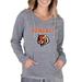 Women's Concepts Sport Gray Cincinnati Bengals Mainstream Hooded Long Sleeve V-Neck Top