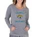 Women's Concepts Sport Gray Jacksonville Jaguars Mainstream Hooded Long Sleeve V-Neck Top