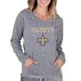 Women's Concepts Sport Gray New Orleans Saints Mainstream Hooded Long Sleeve V-Neck Top
