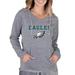 Women's Concepts Sport Gray Philadelphia Eagles Mainstream Hooded Long Sleeve V-Neck Top