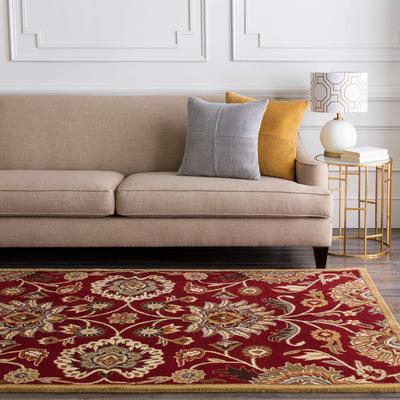 Masaryktown 5' x 8' Traditional Wool Tan/Burnt Orange/Black/Brown/Dark Red/Gray/Mustard/Olive/Wheat/Peach/DarkRed Area Rug - Boutique Rugs