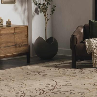 Chama 9'9" Square Cottage Wool Dark Brown/Medium Gray/Gray/Tan/MediumGray/DarkBrown/Medium Gray/Dark Brown Area Rug - Boutique Rugs