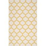 Gilroy 8' x 11' Transitional Flat Weave Moroccan Trellis Wool Light Beige/Mustard/Peach Area Rug - Hauteloom