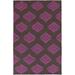 Doran 5' x 8' Modern Flat Weave Contemporary Wool Dark Brown/Medium Purple Area Rug - Hauteloom