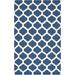 Centenary 5' x 8' Transitional Flat Weave Moroccan Trellis Wool Navy/Light Beige/Peach Area Rug - Hauteloom