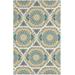 Gaysville 5' x 8' Medallions and Damask Contemporary Wool Olive/Teal/Ivory/Light Olive Area Rug - Hauteloom