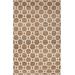 Pattersonvle 2' x 3' Natural Fiber Updated Moroccan Trellis Jute White/Brown/Dark Red Area Rug - Hauteloom