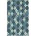 Node 2' x 3' Modern Modern Moroccan Trellis Wool Dark Blue/Emerald/Sage/Seafoam/Light Green/Navy Area Rug - Hauteloom