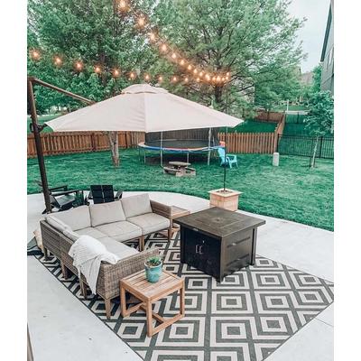 Spilsby 2'5" x 4'5" Modern Black/Light Beige/Beige Outdoor Area Rug - Boutique Rugs