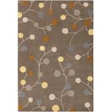 Sabinal 9'9" Square Transitional Contemporary Abstract Wool Medium Gray/Wheat/Camel/Peach Area Rug - Hauteloom