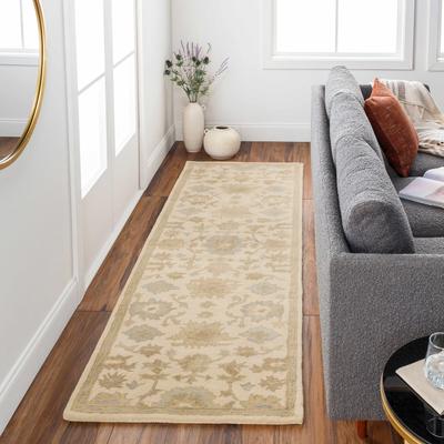 Gainesboro 5' x 8' Traditional Wool Sage/Olive/Light Beige/Pale Blue/Peach/LightBeige/PaleBlue/Peach/Pale Blue Area Rug - Boutique Rugs