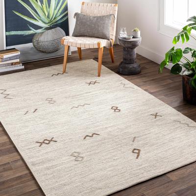 Napaskiak 2'6" x 8' Wool Light Gray/Black/Light Brown Runner - Boutique Rugs