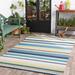 Raunds 8' Round Indoor / Outdoor Navy/Blue/Charcoal/Deep Teal/Grass Green/Ice Blue/Tan/Lime Green/Teal Outdoor Area Rug - Hauteloom