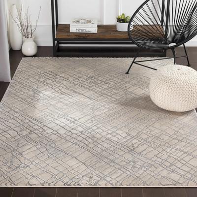 Strykersville 2'7" x 7'7" Modern Medium Gray/Charcoal/Light Beige/Beige/MediumGray/Medium Gray Runner - Boutique Rugs