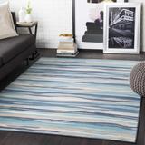 Basco 5'3" x 7'3" Modern Aqua/Charcoal/Taupe/Light Beige/Peach Area Rug - Hauteloom