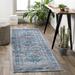 Nisula 5'3" x 7'3" Traditional Light Gray/Charcoal/Navy/White/Blue Area Rug - Hauteloom