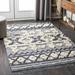 Gakona 4' x 6' Bohemian/ Wool Cream/Brown/Dark Blue/Light Blue/Ink Blue/Teal/Navy/Dark Red Area Rug - Hauteloom