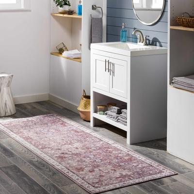 Honomu 2'7" x 7'7" Traditional Mauve/Ivory/Beige/Burgundy/Dark Purple/Medium Brown/Dark Purple/Medium Brown Runner - Boutique Rugs