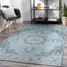 Orla 3'7" x 5'7" Traditional Teal/White/Navy/Pale Blue Outdoor Area Rug - Hauteloom