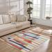 Southfields 5'3" x 7'3" Modern Modern Moroccan Charcoal/Light Gray/Aqua/Mustard/Light Beige/Orange/Peach Area Rug - Hauteloom