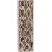 Castle 2'6" x 8' Textural Shag Moroccan Bohemian Wool Dark Brown/Tan/Light Brown/Light Beige/Beige Runner - Hauteloom