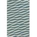 Willis 2' x 3' Modern Solid Stripes Wool Teal/Dusty Sage/Medium Gray Area Rug - Hauteloom