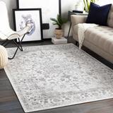 Chicota 6'11" x 9' Traditional Updated Moroccan Farmhouse Light Gray/Charcoal/White Area Rug - Hauteloom