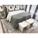 Elsa 2'7" x 7'3" Modern Medium Gray/Light Gray/Ivory/Black Runner - Hauteloom