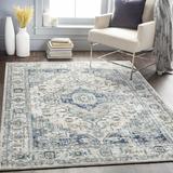 Murrindindi 6'7" x 9' Traditional Medium Gray/Tan/Light Gray/Ivory/Charcoal/Dark Blue/Black/Slate/Cream/Gray/Blue/Gold Area Rug - Hauteloom