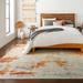 Newchurch 7'10" x 10' Modern Rust/Ivory/Saffron/Charcoal/Brown/Pale Blue/Light Slate/Brick Red/Rust/Mustard Outdoor Area Rug - Hauteloom