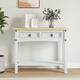 Table console Gamme Corona Pin mexicain Blanc 90x34,5x73 cm - Vidaxl