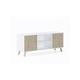 Meuble tv pour Salon - 57 x 140 x 40 cm - tv 32/40/50/55/60 Finition Blanc/Chêne - multicolore