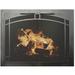 Winston Porter Hakim (Elegant) Cabinet Style Steel Fireplace Door Steel in Gray/Black | 26 H x 35 W x 3 D in | Wayfair