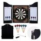 Engelhart - Wooden Dart Cabinet + Sisal Target + 2 Sets of 18 g Darts (Black)