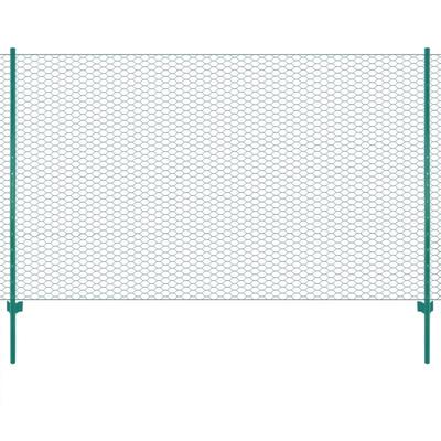 Vidaxl - Maschendrahtzaun mit Pfosten Stahl 25 x 1,5 m Grün Image