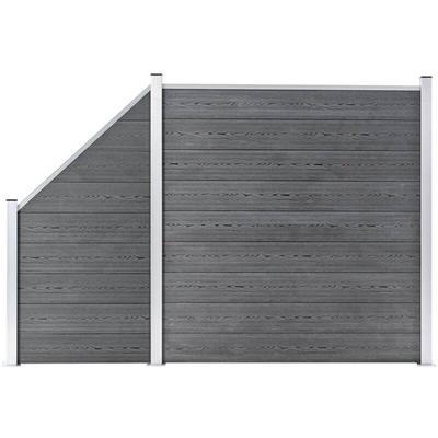 Vidaxl - wpc Zaun-Set 1 Quadrat + 1 Schräge 273x186 cm Grau Image