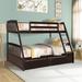 Anchorage Twin Over Full Standard Bunk Bed by Harriet Bee Wood in Brown/Green, Size 61.4 H x 57.7 W x 75.6 D in | Wayfair