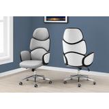 Office Chair / Adjustable Height / Swivel / Ergonomic / Armrests / Computer Desk / Work / Metal / Pu Leather Look / White / Grey / Chrome / Contemporary / Modern - Monarch Specialties I 7322