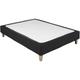 Cache-sommier coton jersey noir 140x190 à 150x200 - Noir