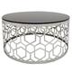 Table basse Coralie en Verre Noir et pieds Argent - Noir / Gris