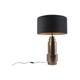 Qazqa - bruut - Lampe de table avec Abat-Jour - 1 lumière - ø 500 mm - Noir - Art Deco - éclairage