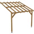 Jardinatoire - Carport adossé 3x3 - Pente 30% - Bois massif traité CL3 Marron - Durable + Vis