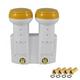 Lnb Monobloc Twin 0,1 db Golden Media full hd 3D ready + 4 fiches f - Blanc